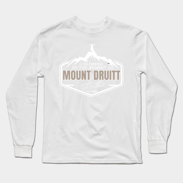 I CLIMBED MT. DRUITT - white print Long Sleeve T-Shirt by Simontology